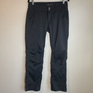 Prana Pants Size 6 Halle Straight Leg Cargo Coal Black Convertible Women